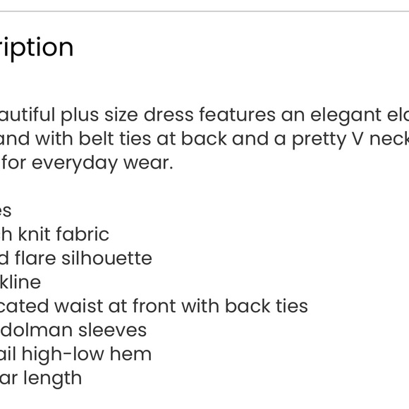 V-Neck Dress with Short Dolman Sleeves - Picture 6 of 6